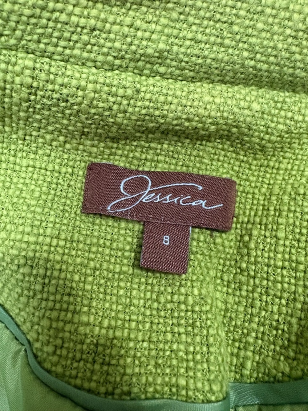 Jessica Chartreuse Button-Front Textured Jacket - Picture 2 of 5